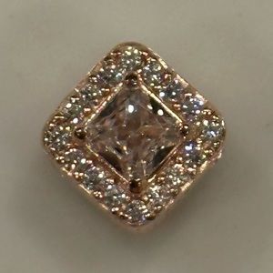 1 Pandora Rose Square Sparkling Clear Halo Charm Retired